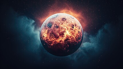 Naklejka premium Colorful planets in space, background/wallpaper/desktop, generative ai 