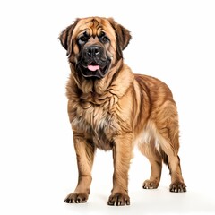 Obraz premium Kurdish mastiff dog breed standing against white background, AI Generated