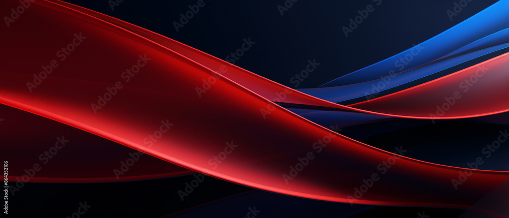 Poster Minimal geometric background with dynamic blue shapes, creating a modern and abstract design.