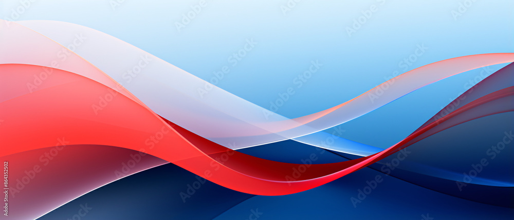 Poster Minimal geometric background with dynamic blue shapes, creating a modern and abstract design.