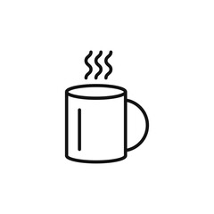 Steaming Coffee Mug Icon for Cafes, Coffee Shops, and Beverage Services