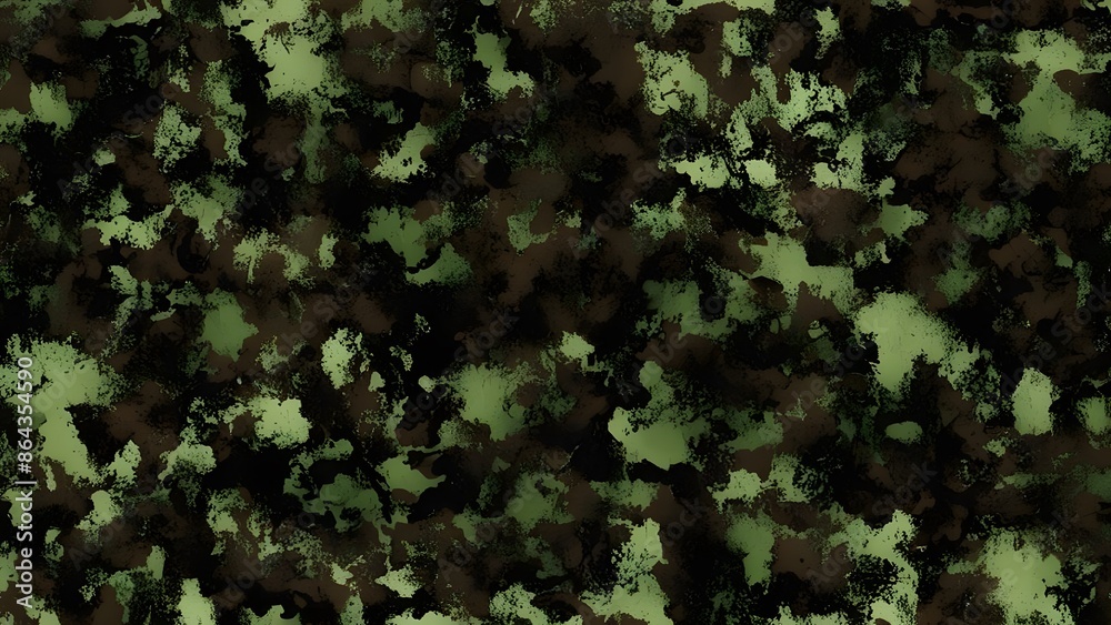 Wall mural 
green camouflage military uniform texture, army pattern, forest hunting design