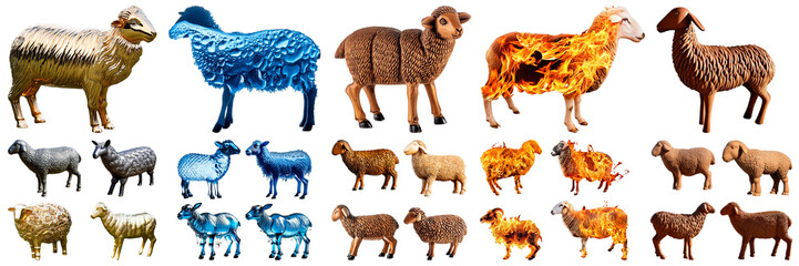 Obraz premium sheep element silhouette Chinese astrology texture