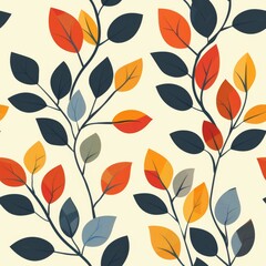 leaves pattern, simple style. ai generated