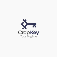Crop Key Logo Vector Template Design. Good for Business, Start up, Agency, and Organization