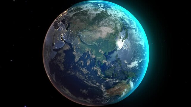 Realistic Earth Zoom to Countries from Space and Orbit Libya Version 4K 60 FPS