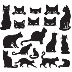 Cat Silhouette Vector Illustration 