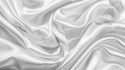Obraz premium Texture of Crumpled White Satin Fabric as Background