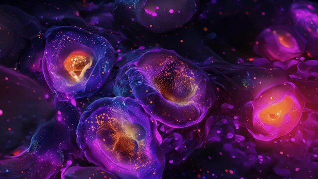 ERstressed cells with activated unfolded protein response UPR pathway observable by fluorescently labeled biomarkers.