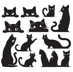 Cat Silhouette Vector Illustration 