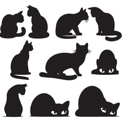 Cat Silhouette Vector Illustration 