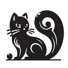 Cat Silhouette Vector Illustration 