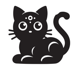 Cat Silhouette Vector Illustration 