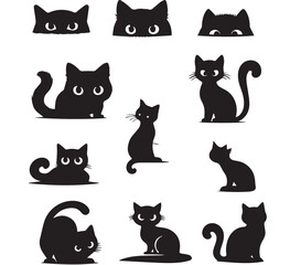Cat Silhouette Vector Illustration 