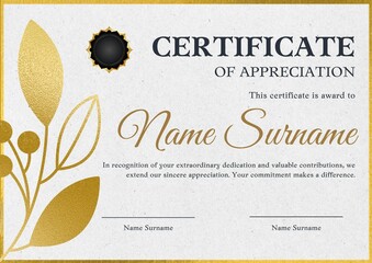 Fototapeta premium award certificate template design, Certificate of Appreciation template, Certificate of achievement, awards diploma. day 77