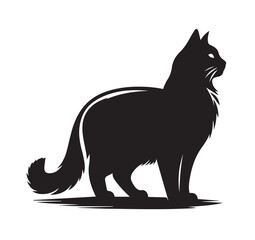 Cat Silhouette Vector Illustration 