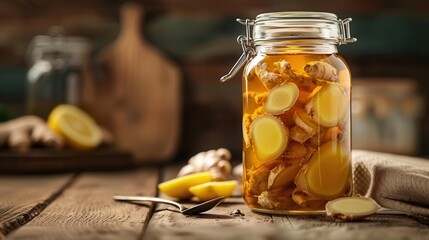 Ginger bug fermentation in a glass jar