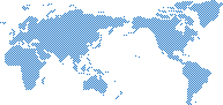 Circle shape world map on white background.