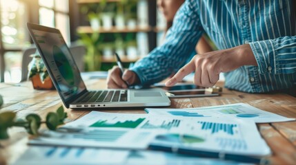 Dynamic Team Collaboration Strategic Business Planning in Modern Office Setting