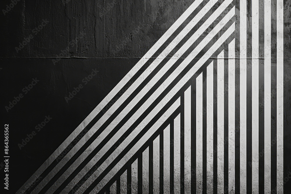 Poster simple depiction of barcodes forming geometric patterns,