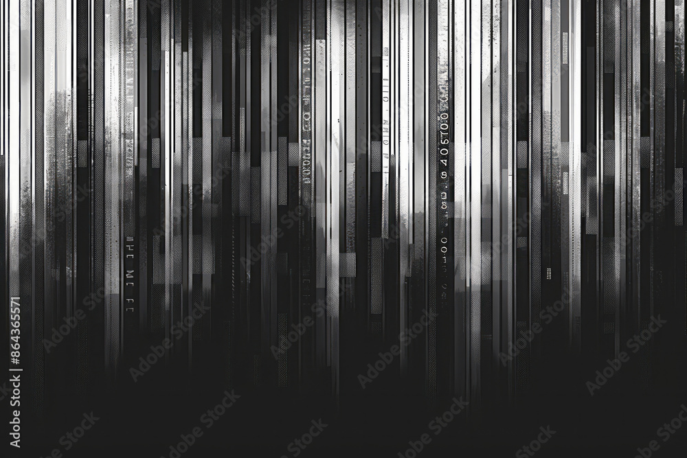 Poster Simple line art of barcodes creating a seamless pattern,
