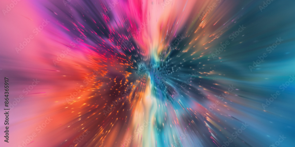 Poster abstract illustration of singularity concept. origin of life. space and science. background image. c
