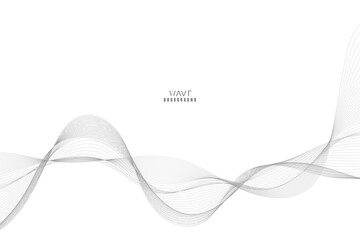 Fototapeta premium Abstract vector modern background with blue wavy lines and particles. Technology backdrop. 