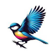 A colorful silhouette bird