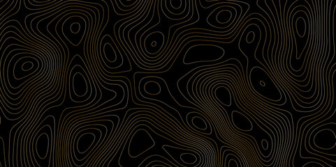 Abstract background wavy topographic line map. Contour geography map grid abstract backdrop. Seamless pattern and banner design. Vector illustration.