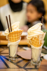 Vanilla ice cream cone