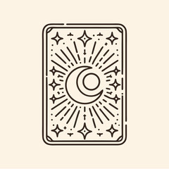 Simple Minimalist Geometric Line Art Tarot Card Design Collection