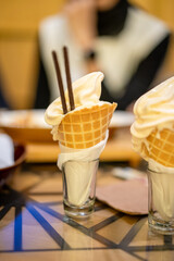 Vanilla ice cream cone