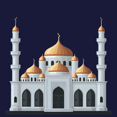 Obraz premium Islamic traditional mosque or vector illustration.