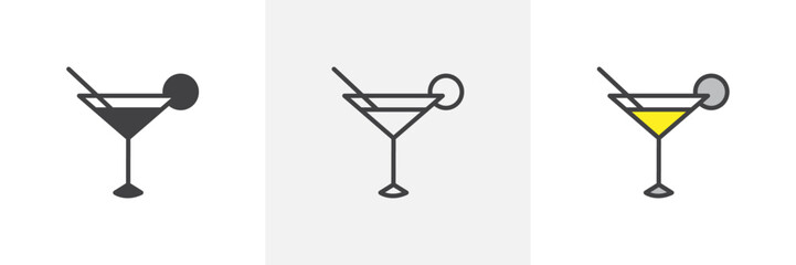 Citrus martini glass icon