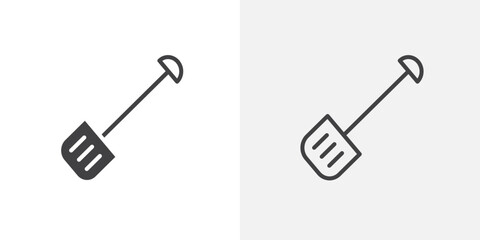 Snow shovel icon symbol collection on white background.