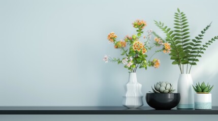 A minimalist black bookshelf against a white wall, offering ample copy space for text or graphics. The sleek and modern design creates a sophisticated look.