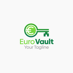 Euro Vault Logo Vector Template Design. Good for Business, Start up, Agency, and Organization