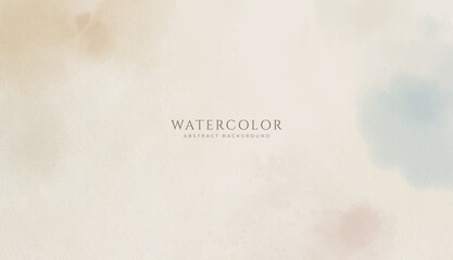 Abstract horizontal watercolor background. Neutral light colored empty space background illustration