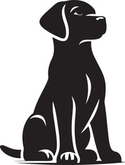 Unleashing Simplicity: A Dog Silhouette, Vector Illustration, Isolated