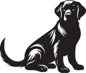 Unleashing Simplicity: A Dog Silhouette, Vector Illustration, Isolated