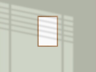 Picture frame on a wall frame. Blank Mockup