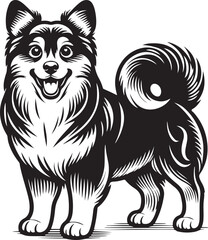 Unleashing Simplicity: A Dog Silhouette, Vector Illustration, Isolated