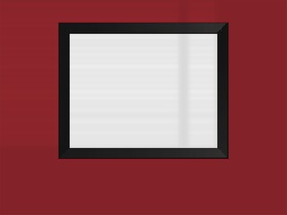 Empty frame on a wall mockup template blank picture frame