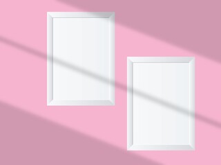 Empty frame on a wall mockup template blank picture frame