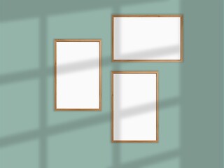 Empty frame on a wall mockup template blank picture frame