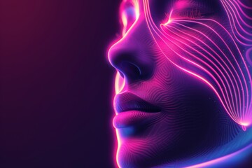 Ai enhanced skin lifting ad for women  facial rejuvenation and contour correction in cosmetology