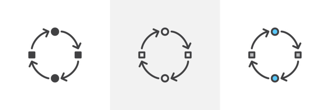 Adaptation icon symbol collection on white background.