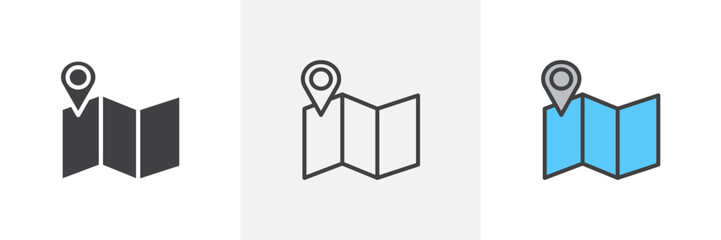 Journey icon symbol collection on white background.