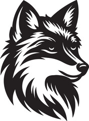 : Fox Head Vector art illustration silhouette