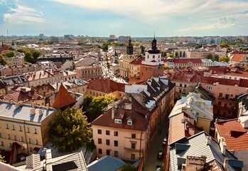 Widok na Lublin z lotu ptaka